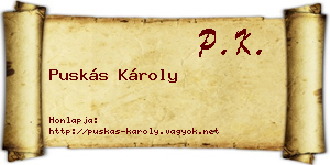 Puskás Károly névjegykártya